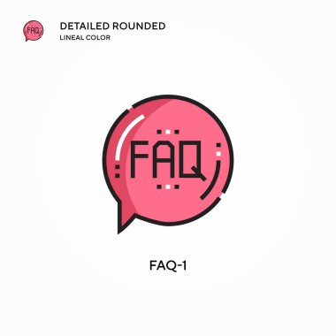 Faq-1 vektör simgesi. Modern vektör illüstrasyon kavramları. Düzenlemesi ve kişiselleştirmesi kolay.