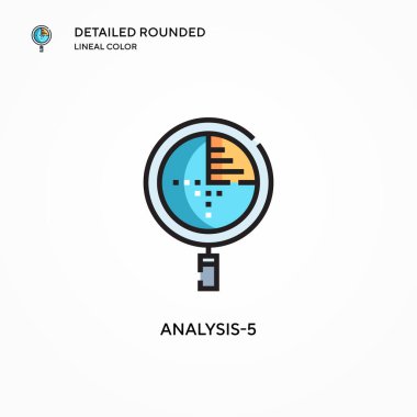 Analiz-5 vektör simgesi. Modern vektör illüstrasyon kavramları. Düzenlemesi ve kişiselleştirmesi kolay.