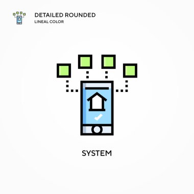 Sistem vektör simgesi. Modern vektör illüstrasyon kavramları. Düzenlemesi ve kişiselleştirmesi kolay.