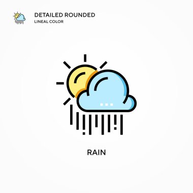 Yağmur vektör simgesi. Modern vektör illüstrasyon kavramları. Düzenlemesi ve kişiselleştirmesi kolay.