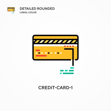 Kredi kartı-1 vektör simgesi. Modern vektör illüstrasyon kavramları. Düzenlemesi ve kişiselleştirmesi kolay.