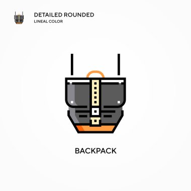 Sırt çantası vektör simgesi. Modern vektör illüstrasyon kavramları. Düzenlemesi ve kişiselleştirmesi kolay.