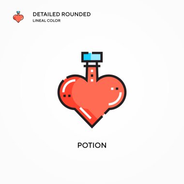 İksir vektör simgesi. Modern vektör illüstrasyon kavramları. Düzenlemesi ve kişiselleştirmesi kolay.