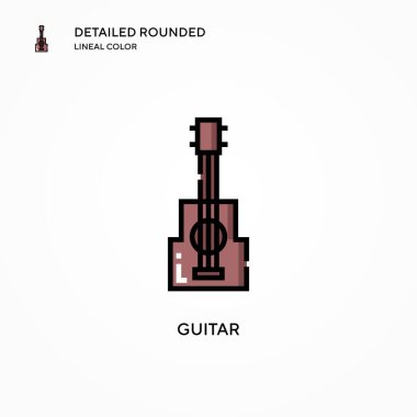 Gitar vektör simgesi. Modern vektör illüstrasyon kavramları. Düzenlemesi ve kişiselleştirmesi kolay.