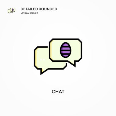 Sohbet vektörü simgesi. Modern vektör illüstrasyon kavramları. Düzenlemesi ve kişiselleştirmesi kolay.