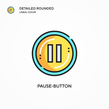 Duraklat düğmesi vektör simgesi. Modern vektör illüstrasyon kavramları. Düzenlemesi ve kişiselleştirmesi kolay.