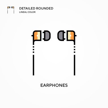 Kulaklık vektör ikonu. Modern vektör illüstrasyon kavramları. Düzenlemesi ve kişiselleştirmesi kolay.
