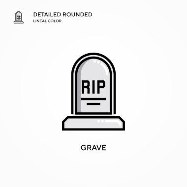 Mezar vektör simgesi. Modern vektör illüstrasyon kavramları. Düzenlemesi ve kişiselleştirmesi kolay.