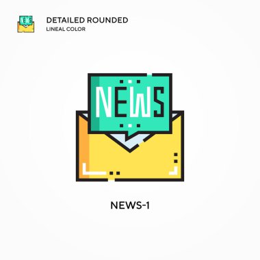 Haber-1 vektör simgesi. Modern vektör illüstrasyon kavramları. Düzenlemesi ve kişiselleştirmesi kolay.