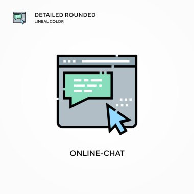 Çevrimiçi sohbet vektör simgesi. Modern vektör illüstrasyon kavramları. Düzenlemesi ve kişiselleştirmesi kolay.