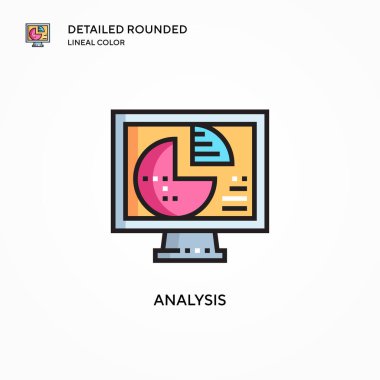 Analiz vektör simgesi. Modern vektör illüstrasyon kavramları. Düzenlemesi ve kişiselleştirmesi kolay.