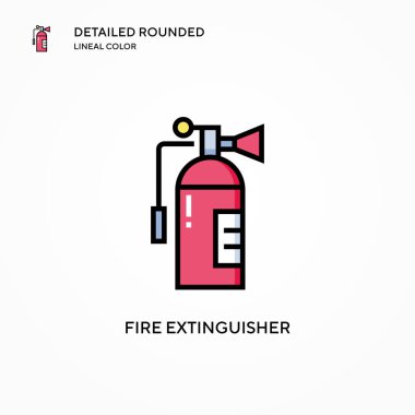 Yangın söndürme vektör simgesini ateşle. Modern vektör illüstrasyon kavramları. Düzenlemesi ve kişiselleştirmesi kolay.