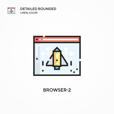 Tarayıcı-2 vektör simgesi. Modern vektör illüstrasyon kavramları. Düzenlemesi ve kişiselleştirmesi kolay.