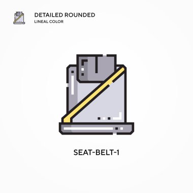 Koltuk kemeri-1 vektör simgesi. Modern vektör illüstrasyon kavramları. Düzenlemesi ve kişiselleştirmesi kolay.