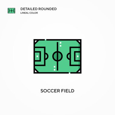 Futbol alanı vektör simgesi. Modern vektör illüstrasyon kavramları. Düzenlemesi ve kişiselleştirmesi kolay.