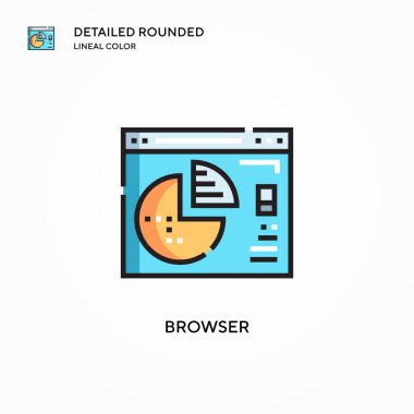 Tarayıcı vektör simgesi. Modern vektör illüstrasyon kavramları. Düzenlemesi ve kişiselleştirmesi kolay.