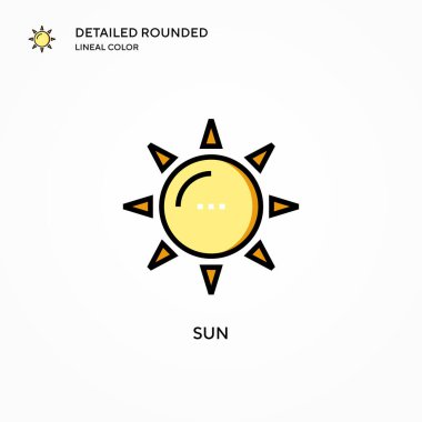 Güneş vektör simgesi. Modern vektör illüstrasyon kavramları. Düzenlemesi ve kişiselleştirmesi kolay.