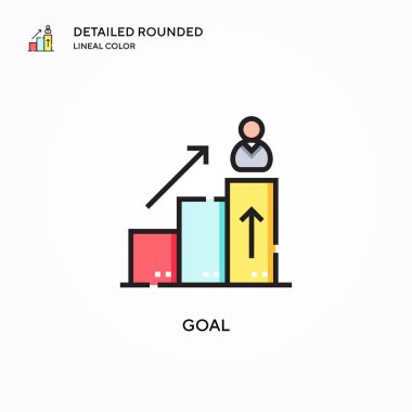 Hedef vektör simgesi. Modern vektör illüstrasyon kavramları. Düzenlemesi ve kişiselleştirmesi kolay.