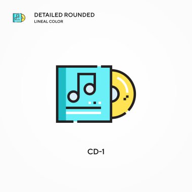 Cd-1 vektör simgesi. Modern vektör illüstrasyon kavramları. Düzenlemesi ve kişiselleştirmesi kolay.