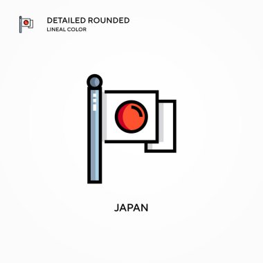Japonya vektör simgesi. Modern vektör illüstrasyon kavramları. Düzenlemesi ve kişiselleştirmesi kolay.