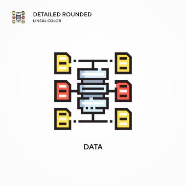 Veri vektör simgesi. Modern vektör illüstrasyon kavramları. Düzenlemesi ve kişiselleştirmesi kolay.