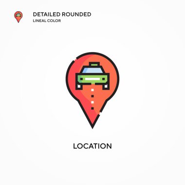 Konum vektör simgesi. Modern vektör illüstrasyon kavramları. Düzenlemesi ve kişiselleştirmesi kolay.