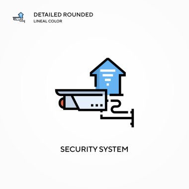 Güvenlik sistemi vektör simgesi. Modern vektör illüstrasyon kavramları. Düzenlemesi ve kişiselleştirmesi kolay.