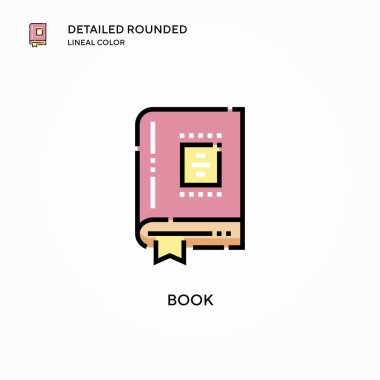 Kitap vektör simgesi. Modern vektör illüstrasyon kavramları. Düzenlemesi ve kişiselleştirmesi kolay.