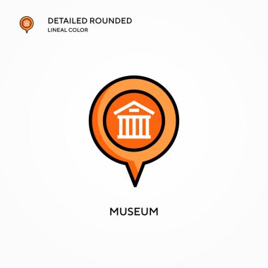 Müze vektör simgesi. Modern vektör illüstrasyon kavramları. Düzenlemesi ve kişiselleştirmesi kolay.