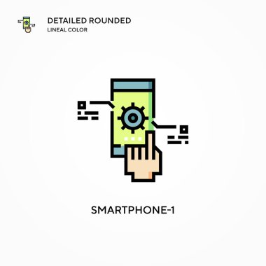 Akıllı Telefon-1 vektör simgesi. Modern vektör illüstrasyon kavramları. Düzenlemesi ve kişiselleştirmesi kolay.