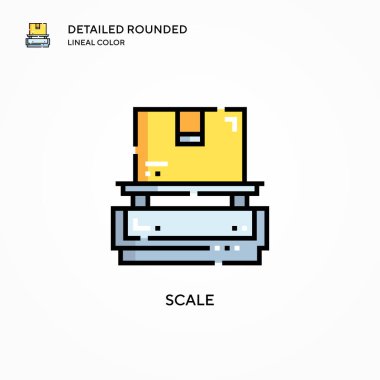 Vektör simgesini ölçekle. Modern vektör illüstrasyon kavramları. Düzenlemesi ve kişiselleştirmesi kolay.