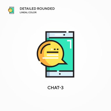 Sohbet-3 vektör simgesi. Modern vektör illüstrasyon kavramları. Düzenlemesi ve kişiselleştirmesi kolay.