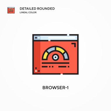 Tarayıcı-1 vektör simgesi. Modern vektör illüstrasyon kavramları. Düzenlemesi ve kişiselleştirmesi kolay.