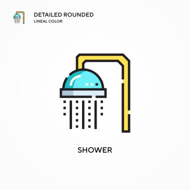 Duş vektör simgesi. Modern vektör illüstrasyon kavramları. Düzenlemesi ve kişiselleştirmesi kolay.