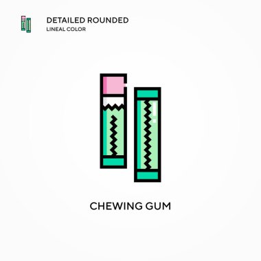 Sakız vektör simgesi çiğnemek. Modern vektör illüstrasyon kavramları. Düzenlemesi ve kişiselleştirmesi kolay.