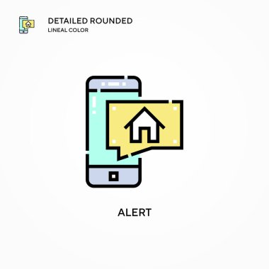 Vektör simgesini uyarın. Modern vektör illüstrasyon kavramları. Düzenlemesi ve kişiselleştirmesi kolay.