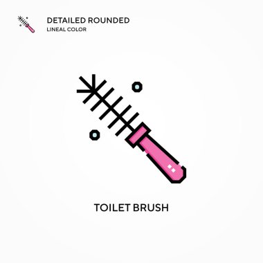 Tuvalet fırçası vektör simgesi. Modern vektör illüstrasyon kavramları. Düzenlemesi ve kişiselleştirmesi kolay.