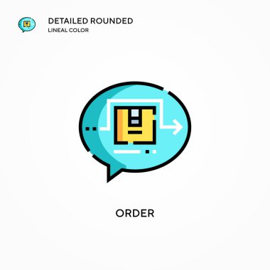 Vektör simgesi sipariş et. Modern vektör illüstrasyon kavramları. Düzenlemesi ve kişiselleştirmesi kolay.