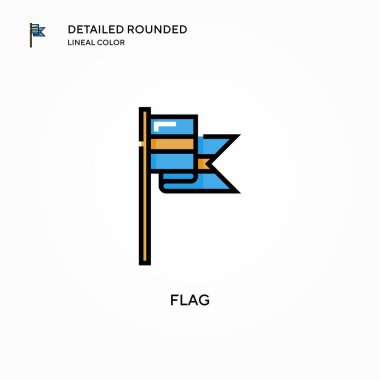 Bayrak vektör simgesi. Modern vektör illüstrasyon kavramları. Düzenlemesi ve kişiselleştirmesi kolay.