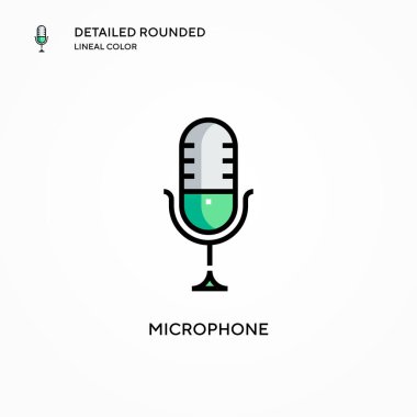 Mikrofon vektör simgesi. Modern vektör illüstrasyon kavramları. Düzenlemesi ve kişiselleştirmesi kolay.