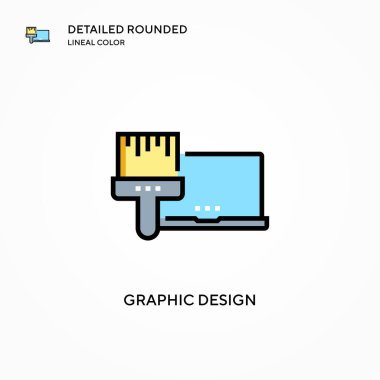 Grafik tasarım vektör simgesi. Modern vektör illüstrasyon kavramları. Düzenlemesi ve kişiselleştirmesi kolay.