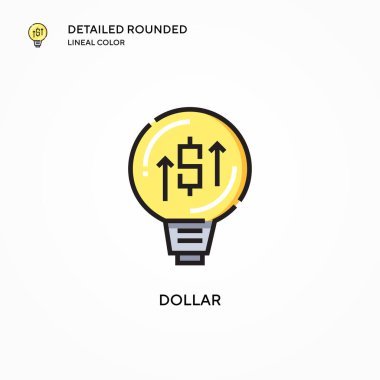 Dolar vektör simgesi. Modern vektör illüstrasyon kavramları. Düzenlemesi ve kişiselleştirmesi kolay.