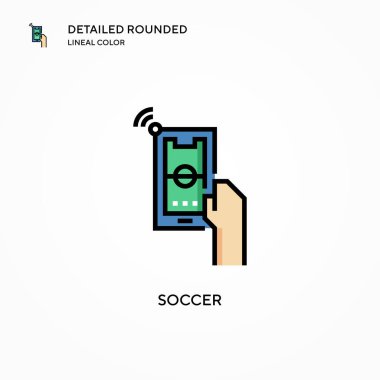 Futbol vektör simgesi. Modern vektör illüstrasyon kavramları. Düzenlemesi ve kişiselleştirmesi kolay.