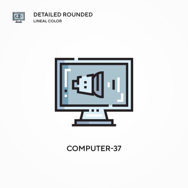 Bilgisayar-37 vektör simgesi. Modern vektör illüstrasyon kavramları. Düzenlemesi ve kişiselleştirmesi kolay.