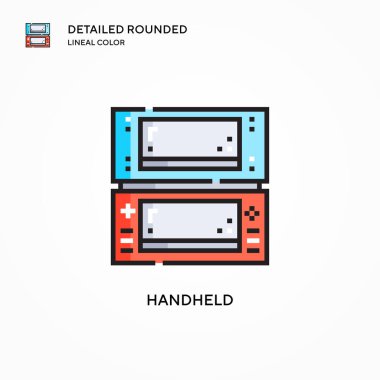 El bilgisayarı vektör simgesi. Modern vektör illüstrasyon kavramları. Düzenlemesi ve kişiselleştirmesi kolay.