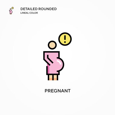 Hamile vektör simgesi. Modern vektör illüstrasyon kavramları. Düzenlemesi ve kişiselleştirmesi kolay.