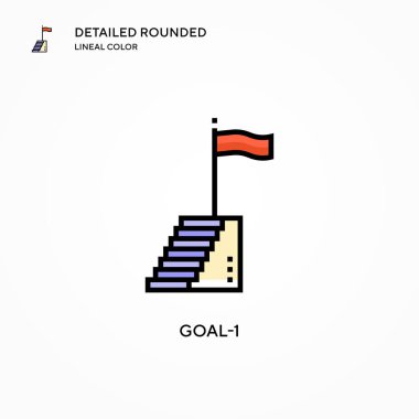 Hedef-1 vektör simgesi. Modern vektör illüstrasyon kavramları. Düzenlemesi ve kişiselleştirmesi kolay.