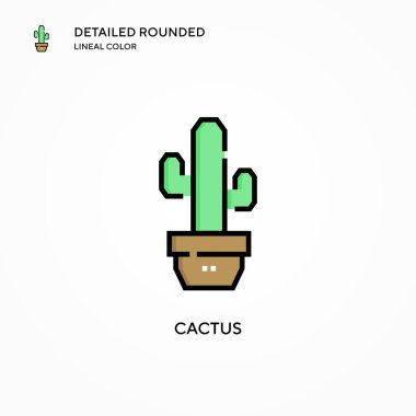 Kaktüs vektör simgesi. Modern vektör illüstrasyon kavramları. Düzenlemesi ve kişiselleştirmesi kolay.