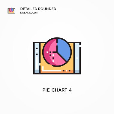 Pie-chart-4 vektör simgesi. Modern vektör illüstrasyon kavramları. Düzenlemesi ve kişiselleştirmesi kolay.