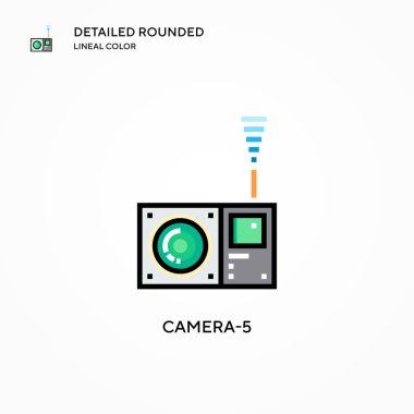 Kamera-5 vektör simgesi. Modern vektör illüstrasyon kavramları. Düzenlemesi ve kişiselleştirmesi kolay.